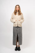 Lessine Hope Zip Cardigan - Oatmeal Melange