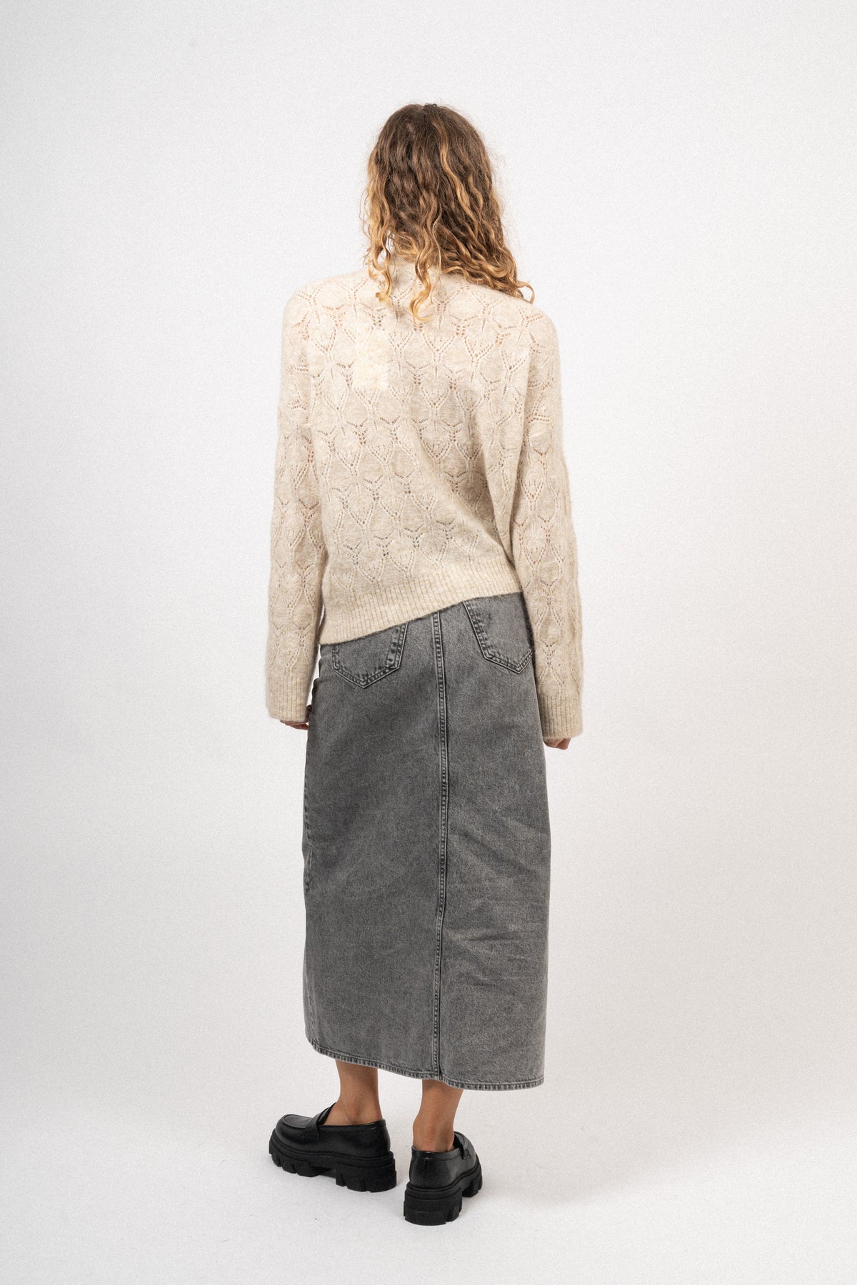 Lessine Hope Zip Cardigan - Oatmeal Melange