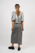 Steviecc Sequin Bow Blouse - Silver