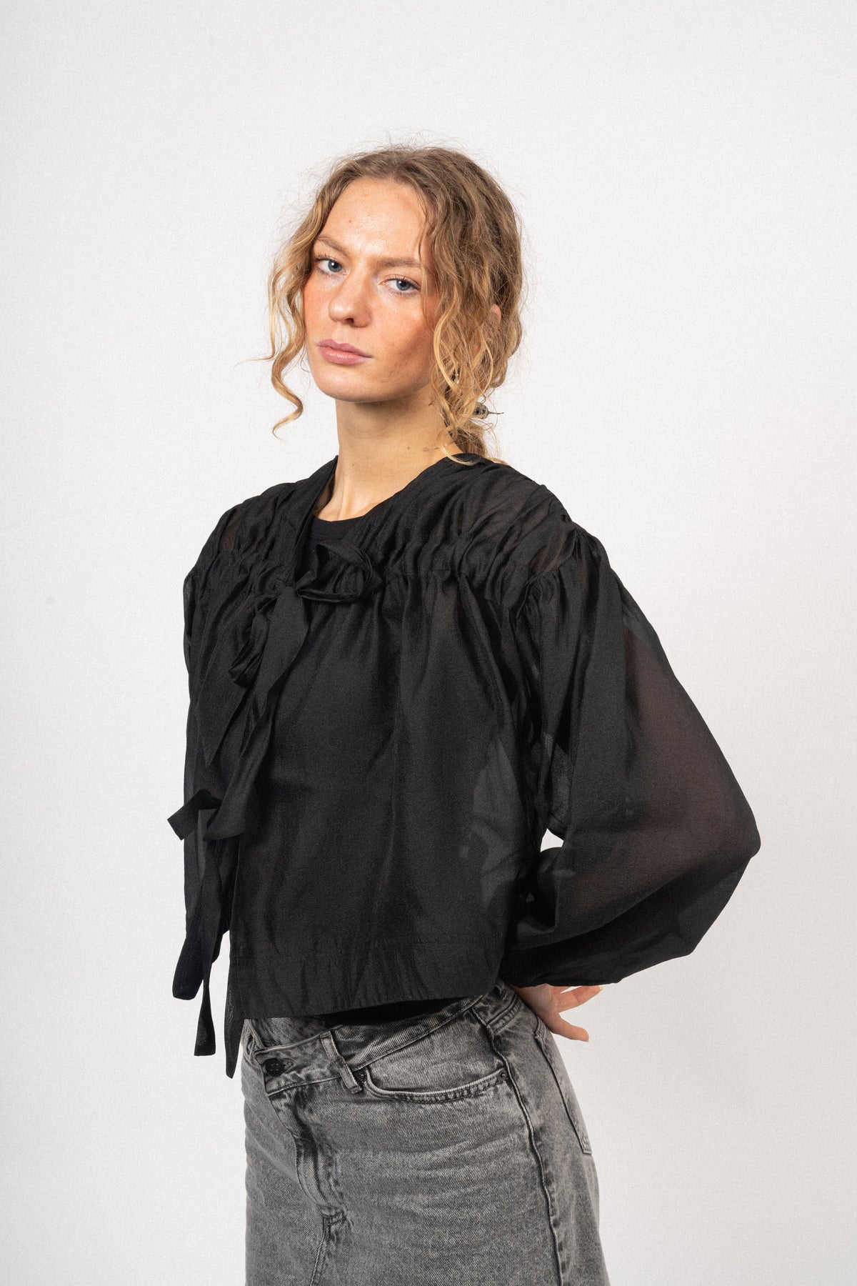 Moniquecc Tie Blouse - Black