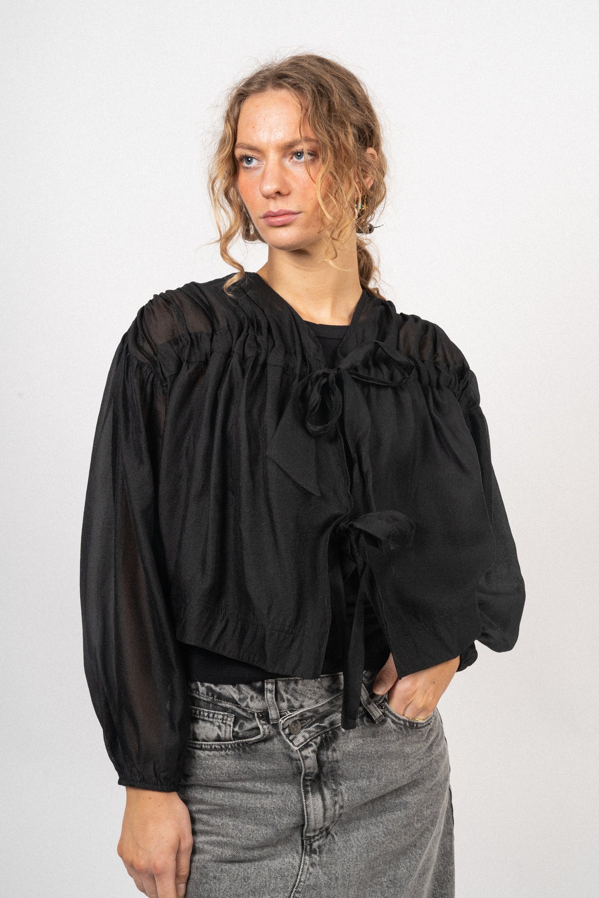 Moniquecc Tie Blouse - Black