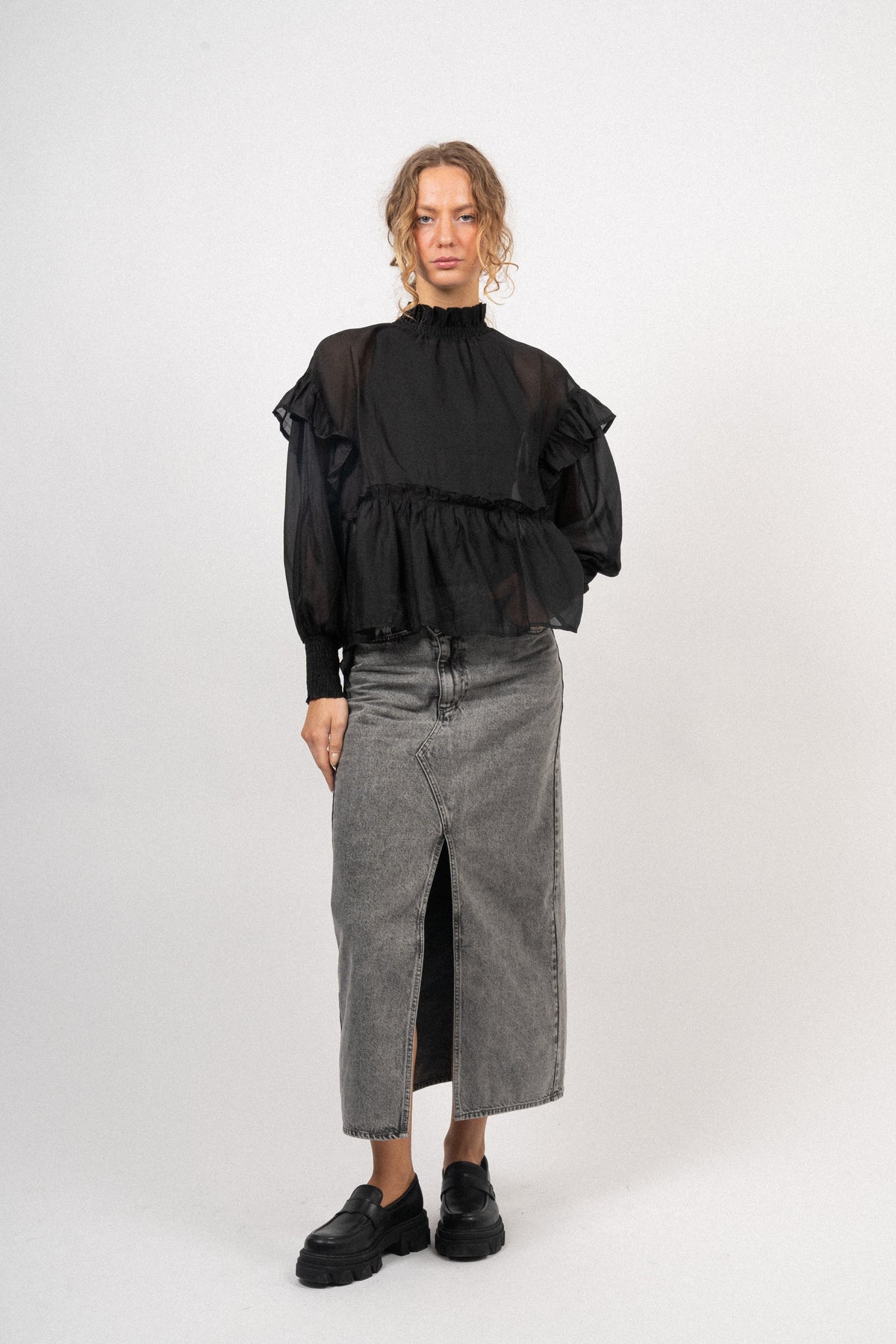 Moniquecc Frill Blouse - Black