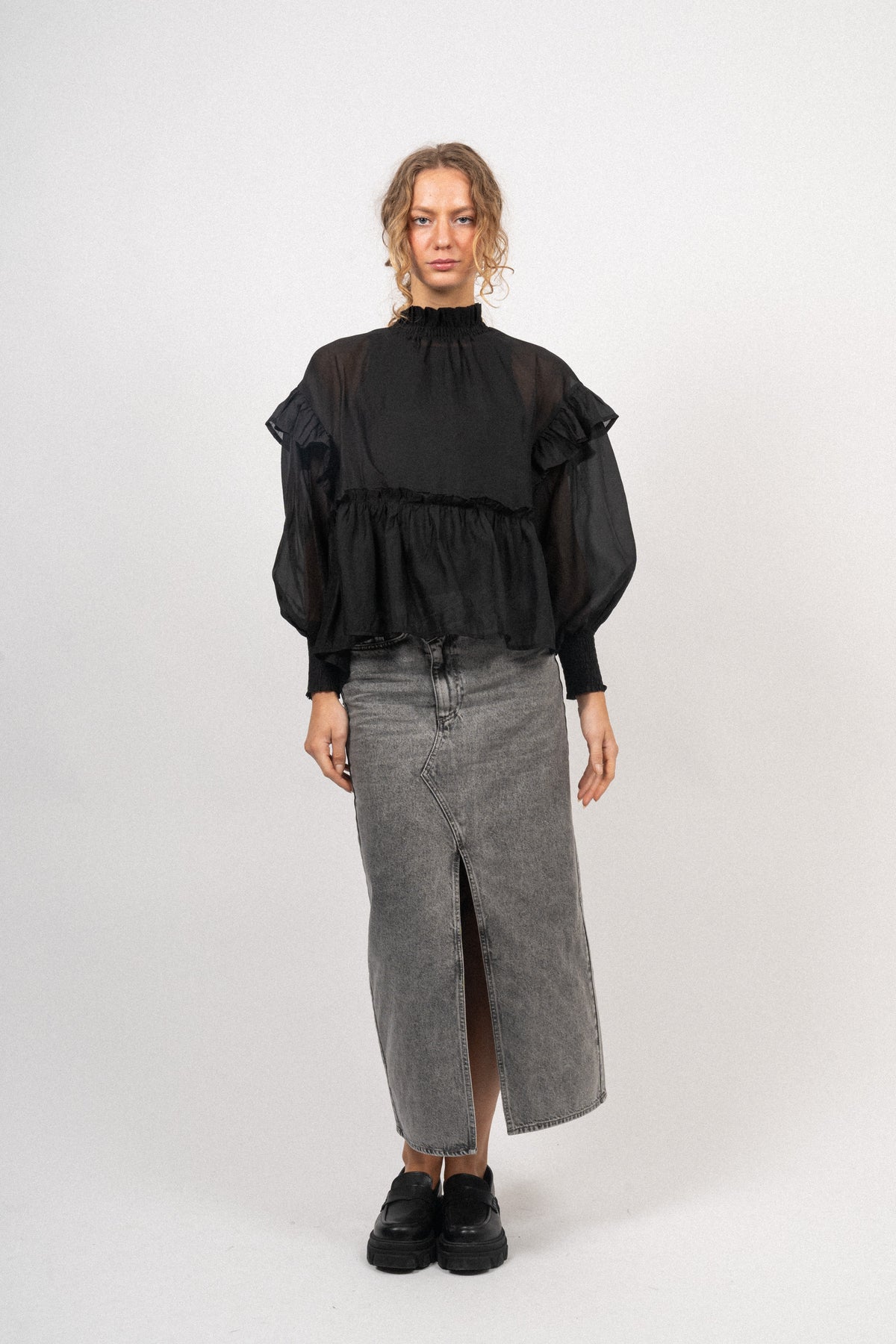 Moniquecc Frill Blouse - Black