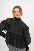 Moniquecc Frill Blouse - Black