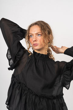 Moniquecc Frill Blouse - Black