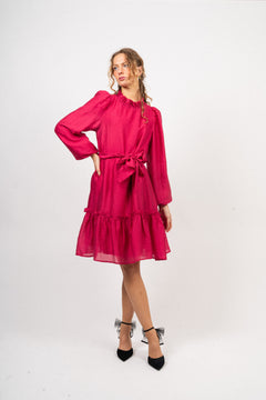 Moniquecc Ls Belt Dress - Pink