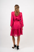 Moniquecc Ls Belt Dress - Pink