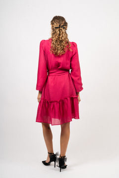 Moniquecc Ls Belt Dress - Pink