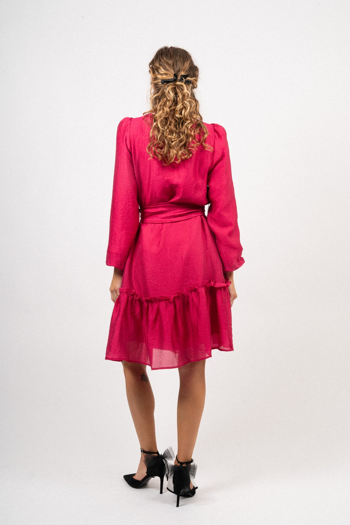 Moniquecc Ls Belt Dress - Pink