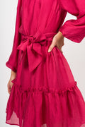 Moniquecc Ls Belt Dress - Pink