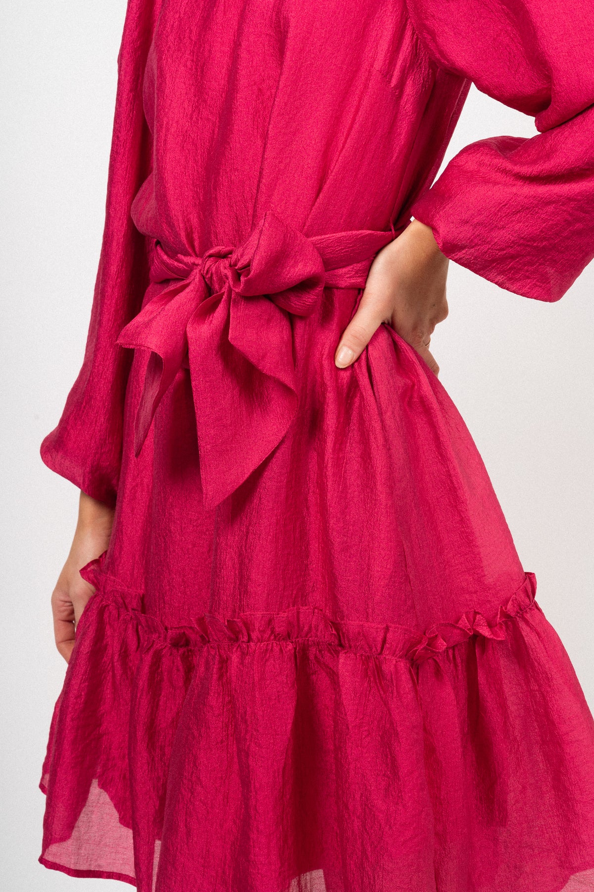 Moniquecc Ls Belt Dress - Pink