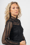 Yasalberta LS New Lace Dress - Black
