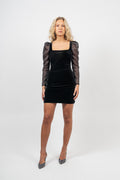 Alberte Velour Dress - Black