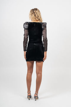 Alberte Velour Dress - Black