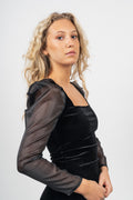 Alberte Velour Dress - Black