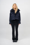 Charlie Jacket - Faux Fur - Wool Navy