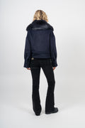 Charlie Jacket - Faux Fur - Wool Navy