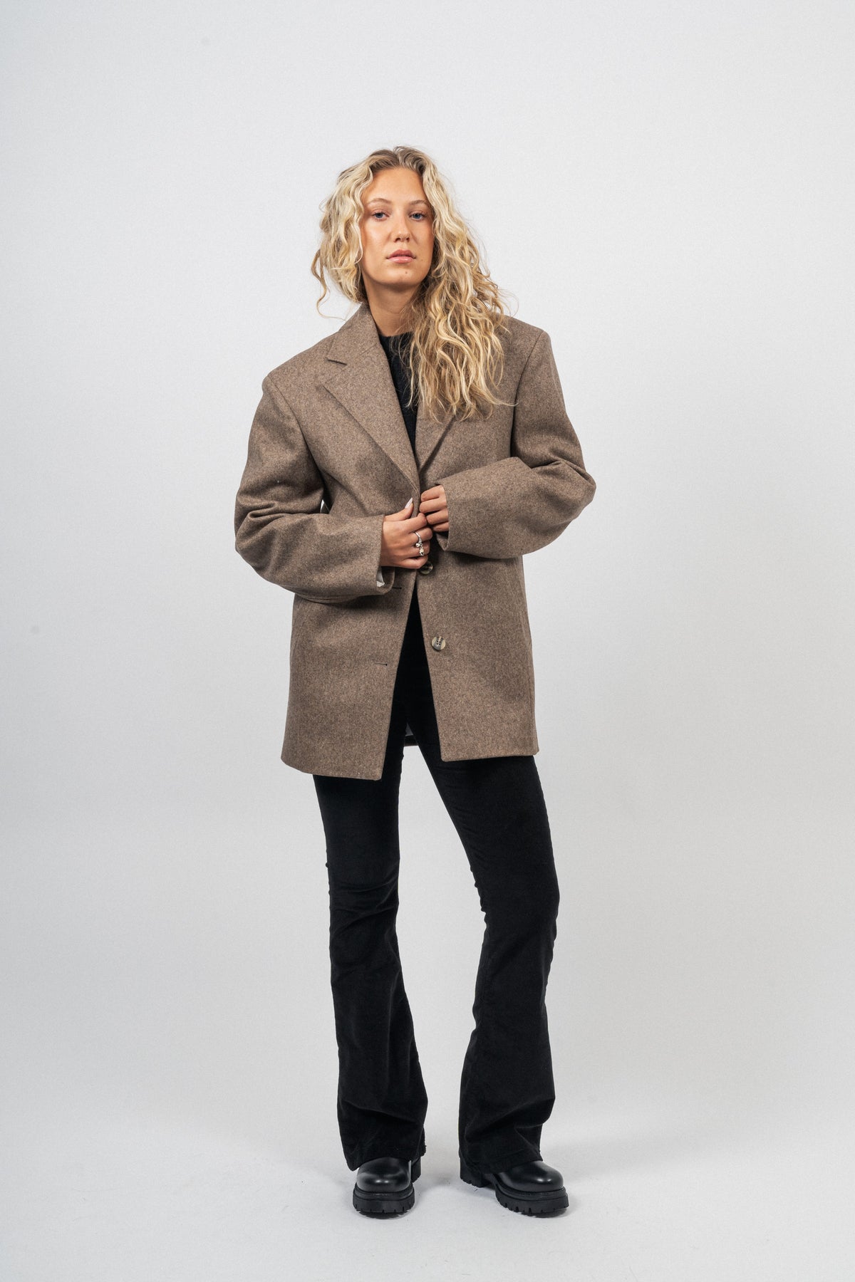 Wool Boxy Jacket - Otter