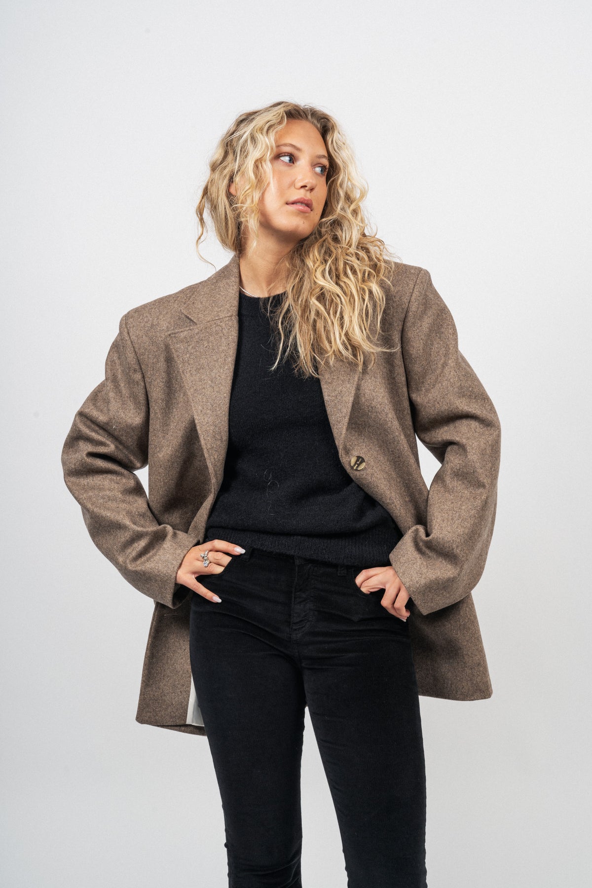 Wool Boxy Jacket - Otter