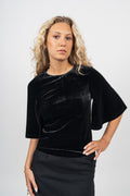 Lucia Velour Top - Black