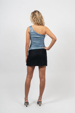 SATC Top - Blue Silver