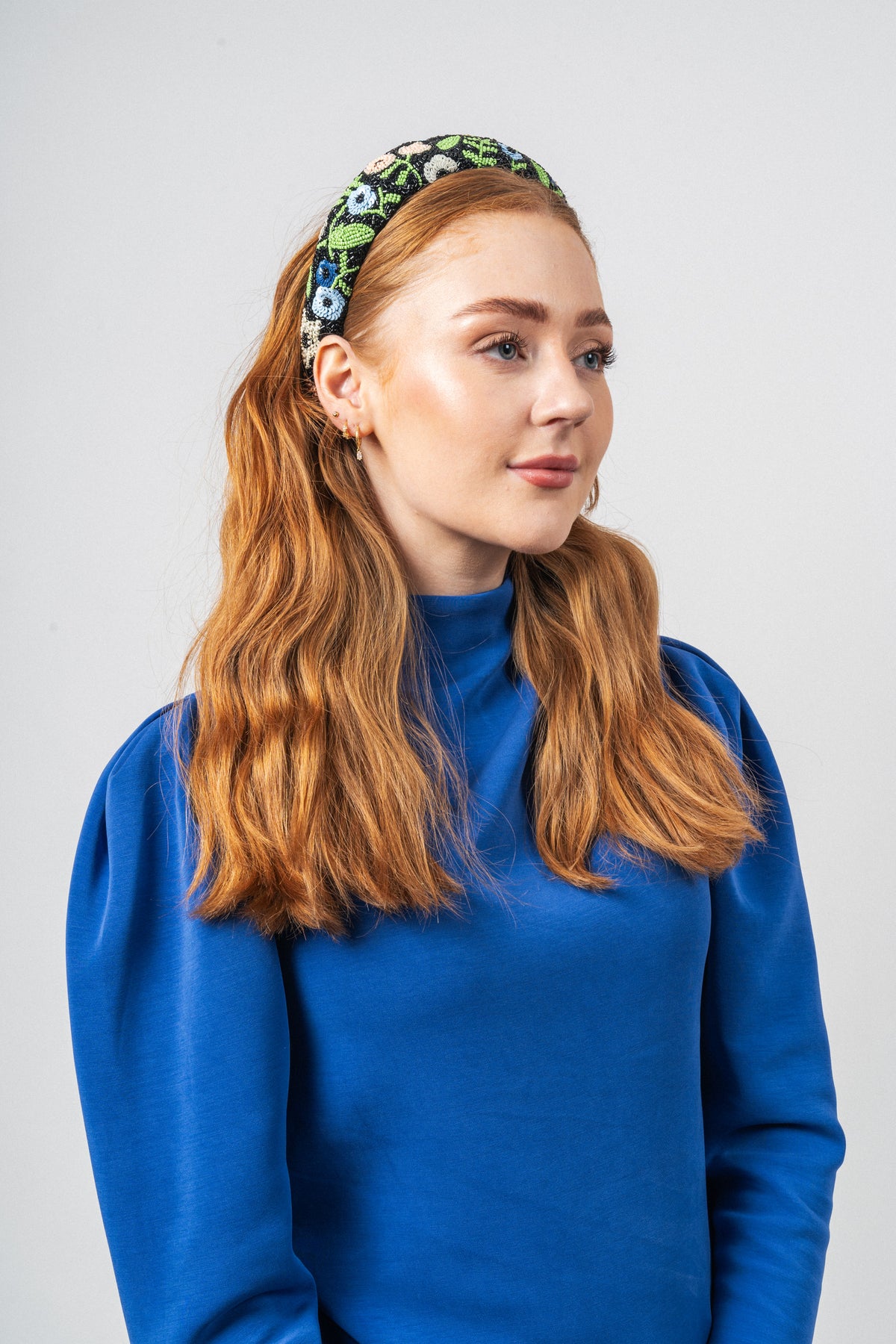 Anemona Wide Beaded Hairbrace - Svart