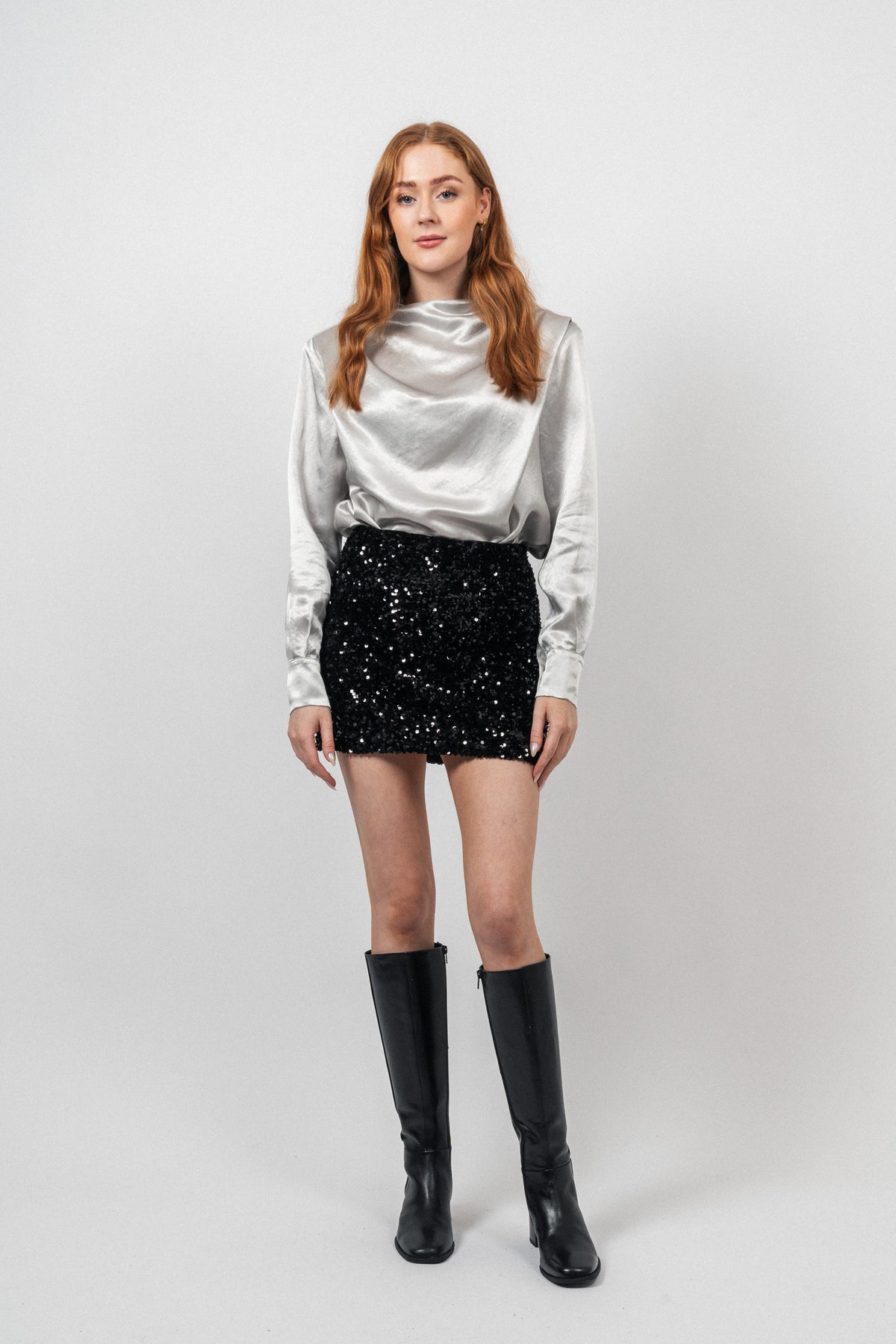 Shimmer Mini Skirt - Black