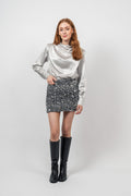 Shimmer Mini Skirt - Silver