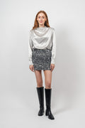 Shimmer Mini Skirt - Silver