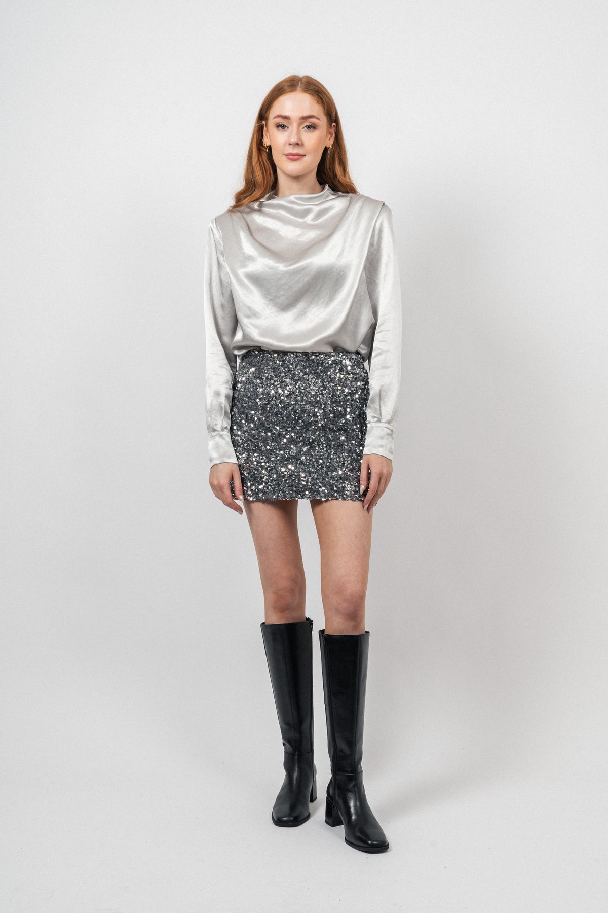 Shimmer Mini Skirt - Silver