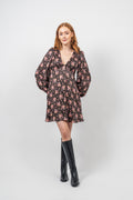 Crépe Satin Mini Dress - Flower Petals