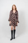 Crépe Satin Mini Dress - Flower Petals