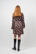 Crépe Satin Mini Dress - Flower Petals