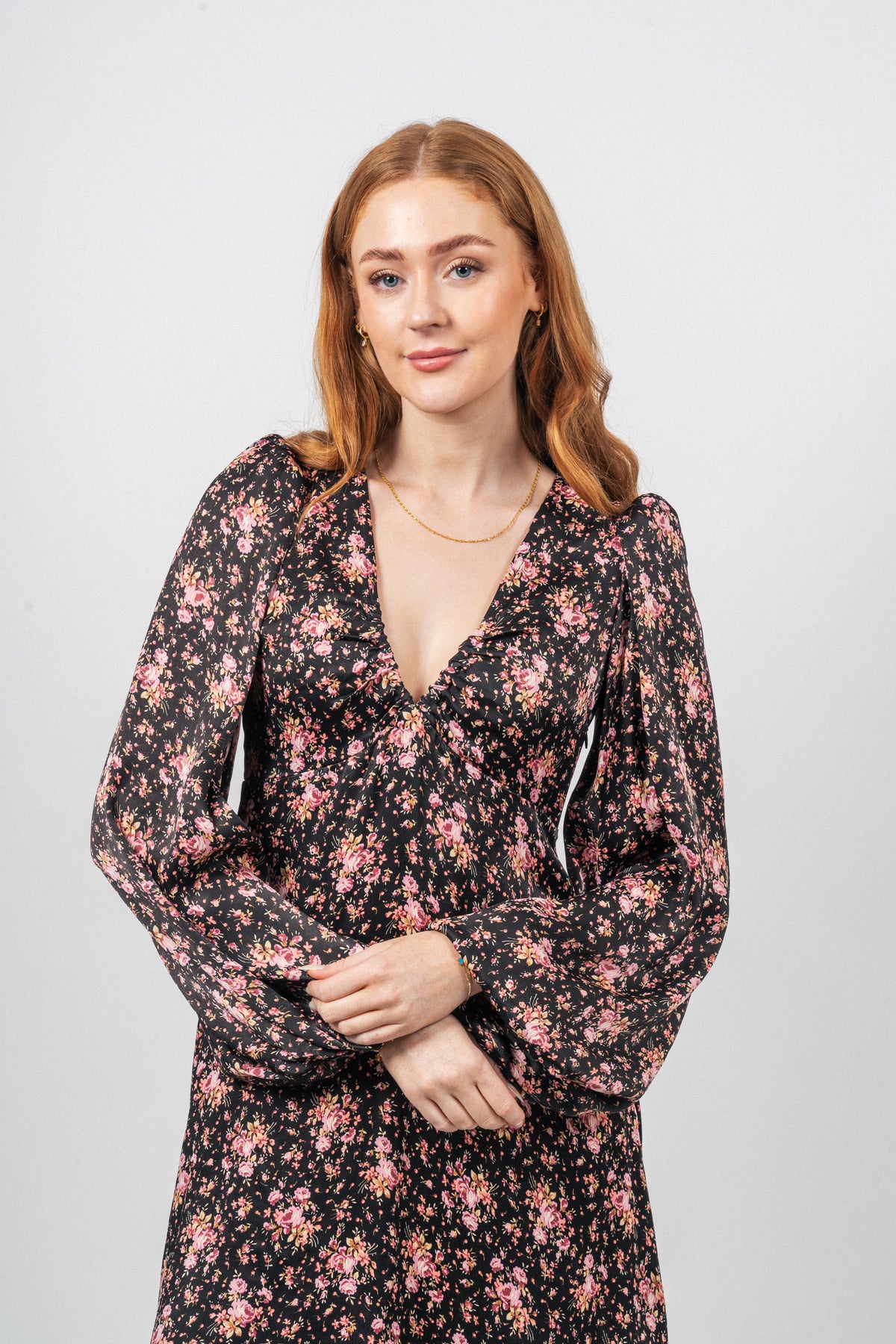 Crépe Satin Mini Dress - Flower Petals