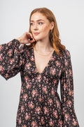 Crépe Satin Mini Dress - Flower Petals