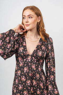 Crépe Satin Mini Dress - Flower Petals