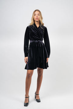 Iza Mini Dress - Black Velvet