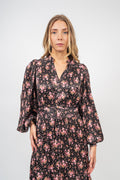 Crépe Satin Midi Dress - Flower Petals