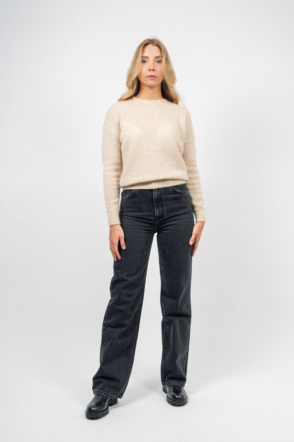 Femme Mohair O Pullover - Oatmeal Melange