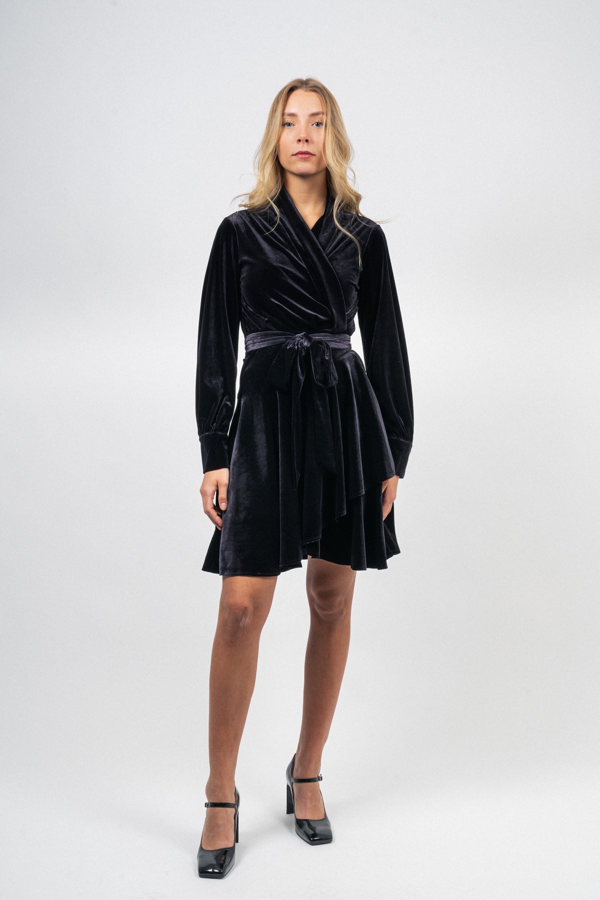 Iza Mini Dress - Black Velvet