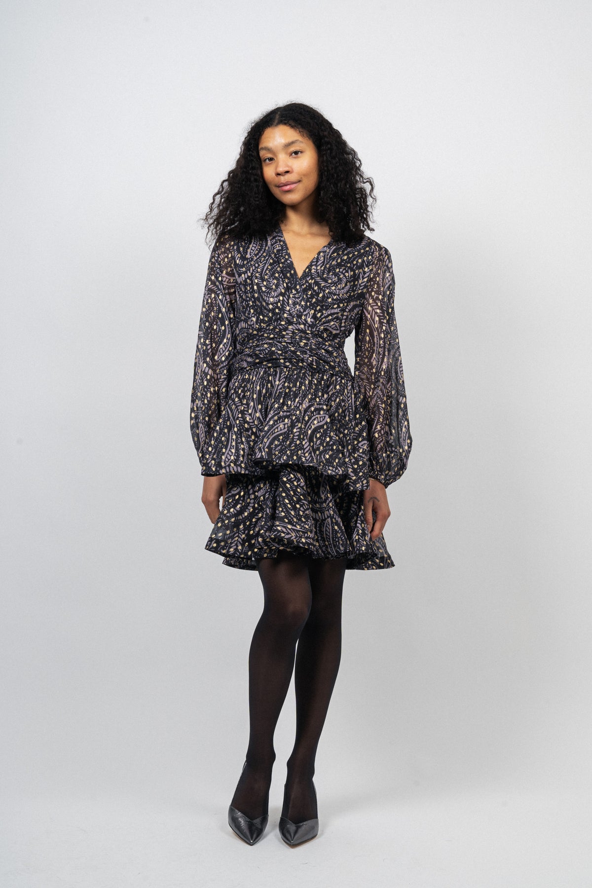 Jade Wave Dress - Black Gold
