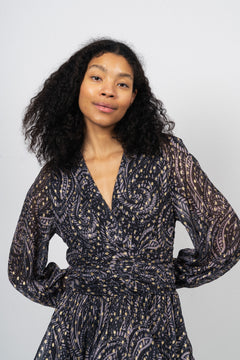 Jade Wave Dress - Black Gold