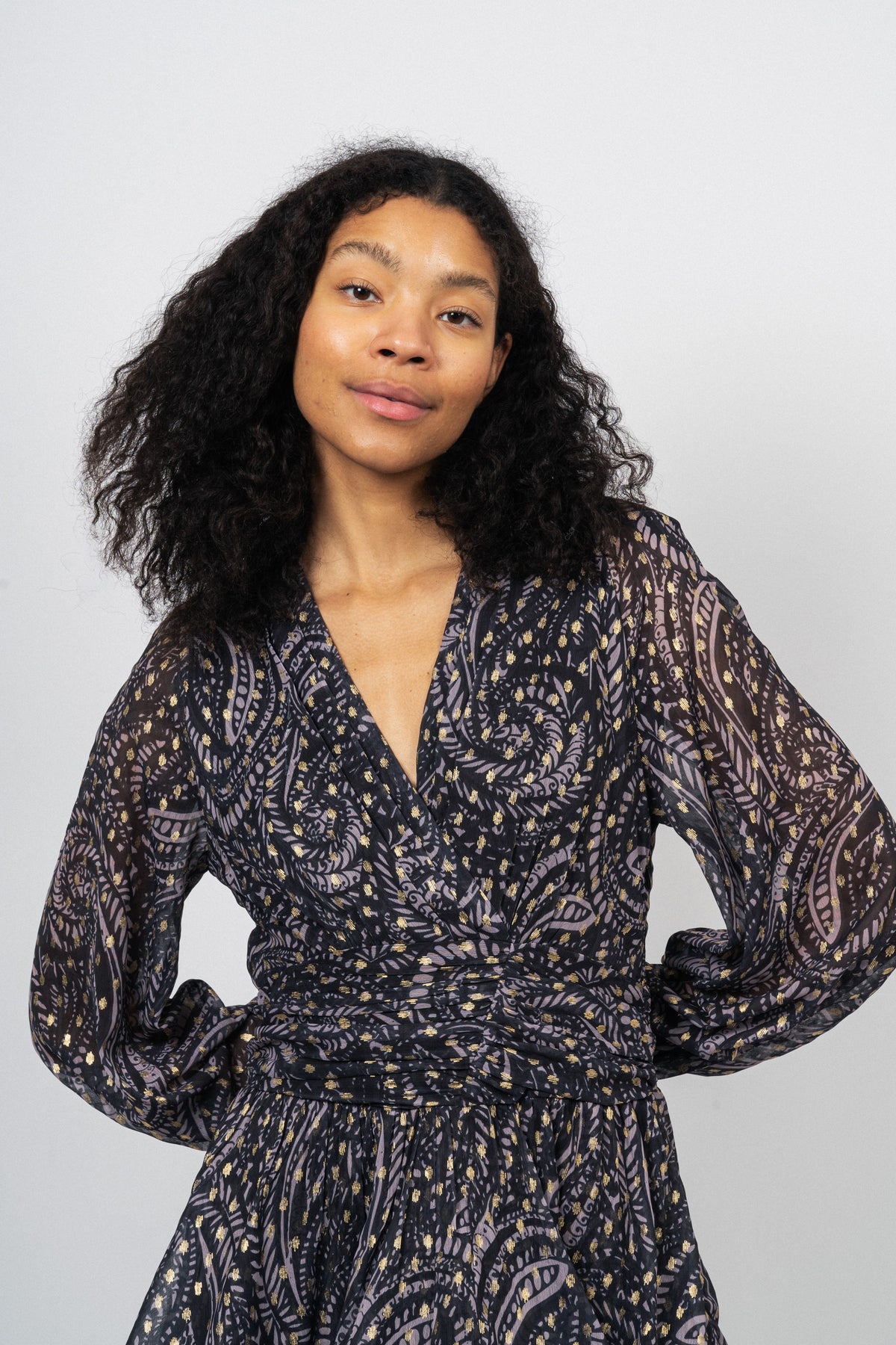 Jade Wave Dress - Black Gold