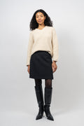 Selma Ls Knit V-Neck - Birch
