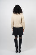 Selma Ls Knit V-Neck - Birch
