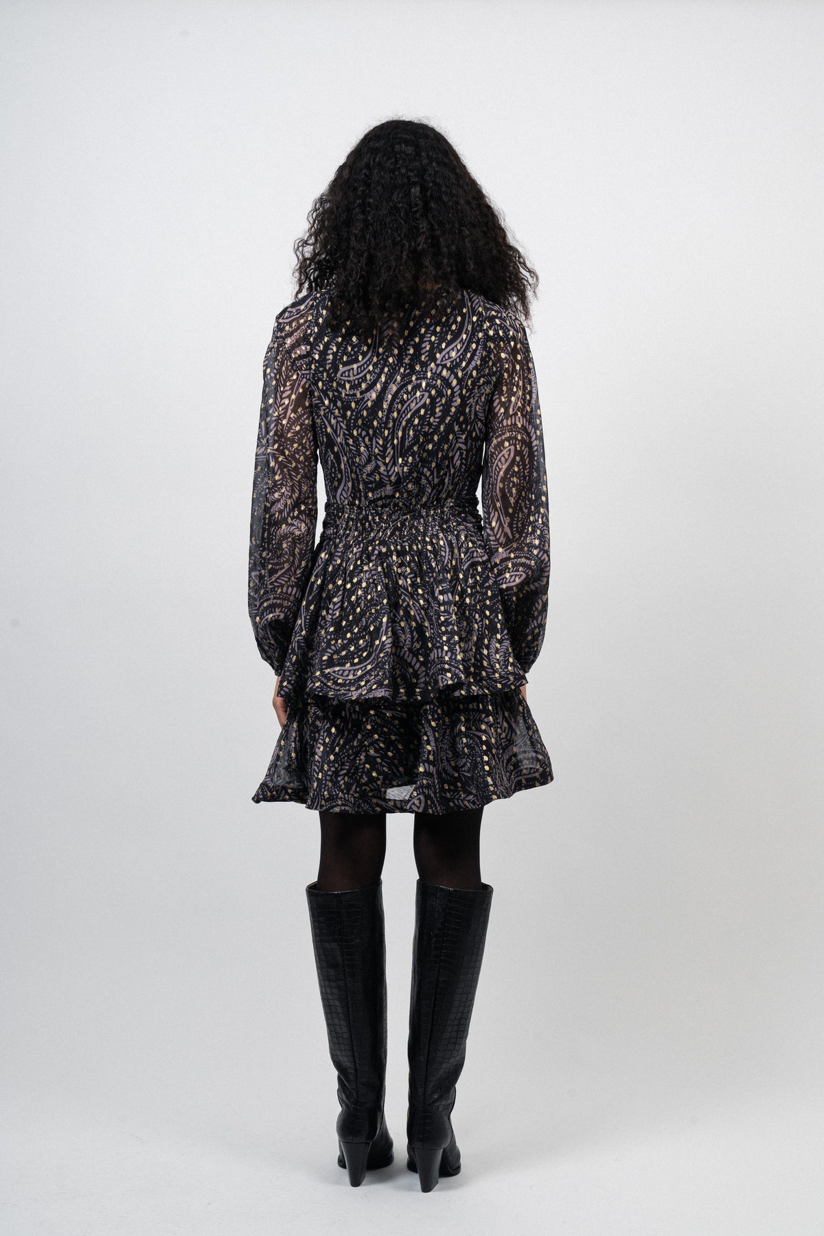 Jade Wave Dress - Black Gold