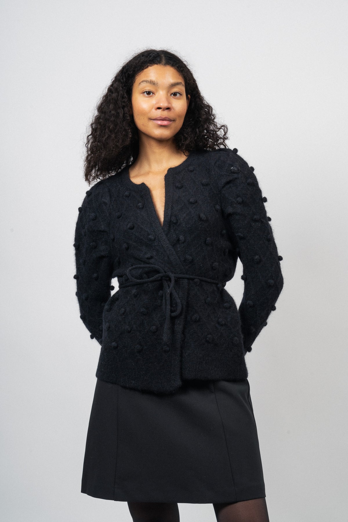 Talia Alpaca Cardigan - Black