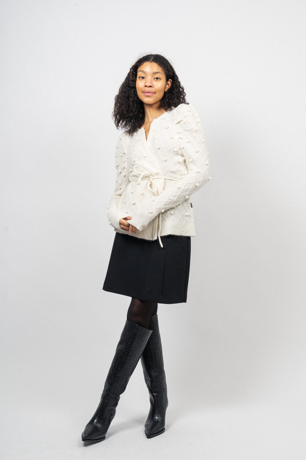 Talia Alpaca Cardigan - Ivory