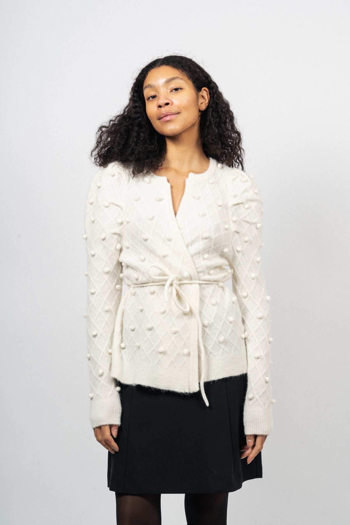 Talia Alpaca Cardigan - Ivory