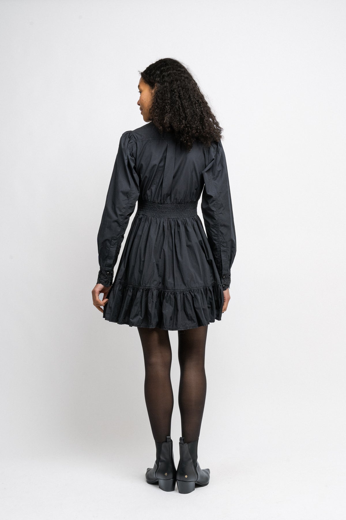 Poplin Mini Dress - Black